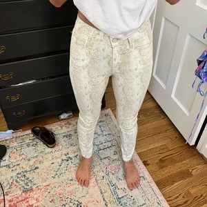 PAIGE jeans from anthropology size 25 snake print